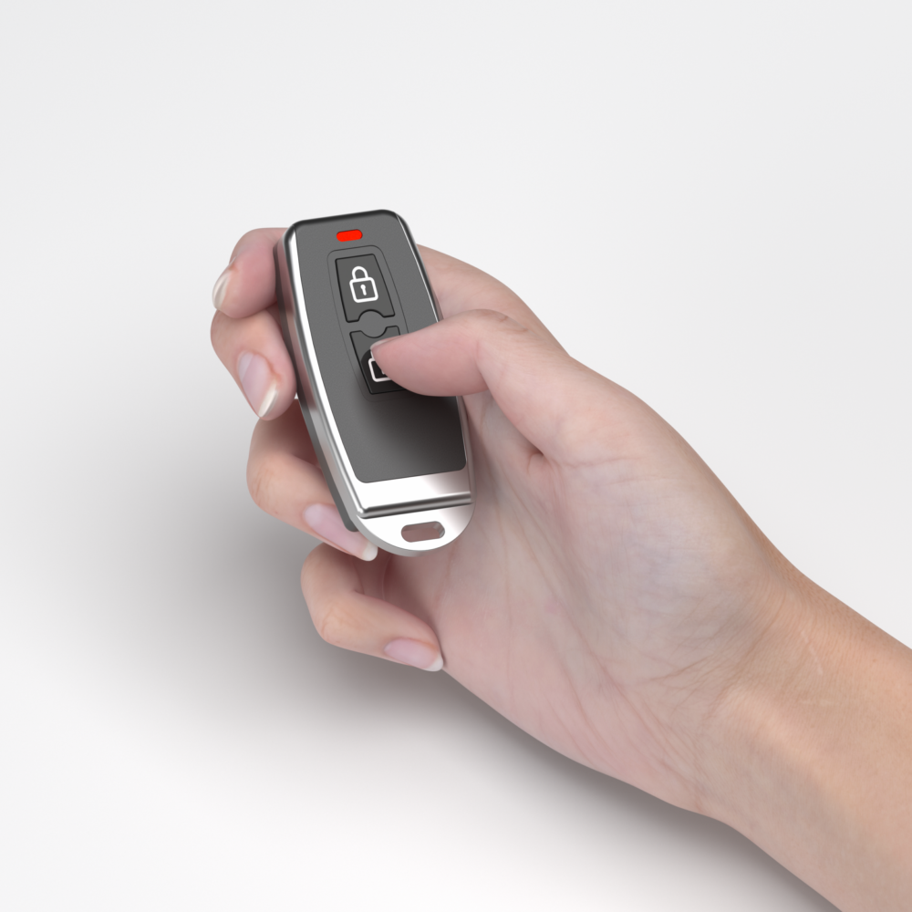 手拿遥控器-1 Keyless Entry RV Door Lock with Dual-Bolt Linkage | Premium RV Electronic Deadbolt with Remote, Keypad & Mechanical Keys