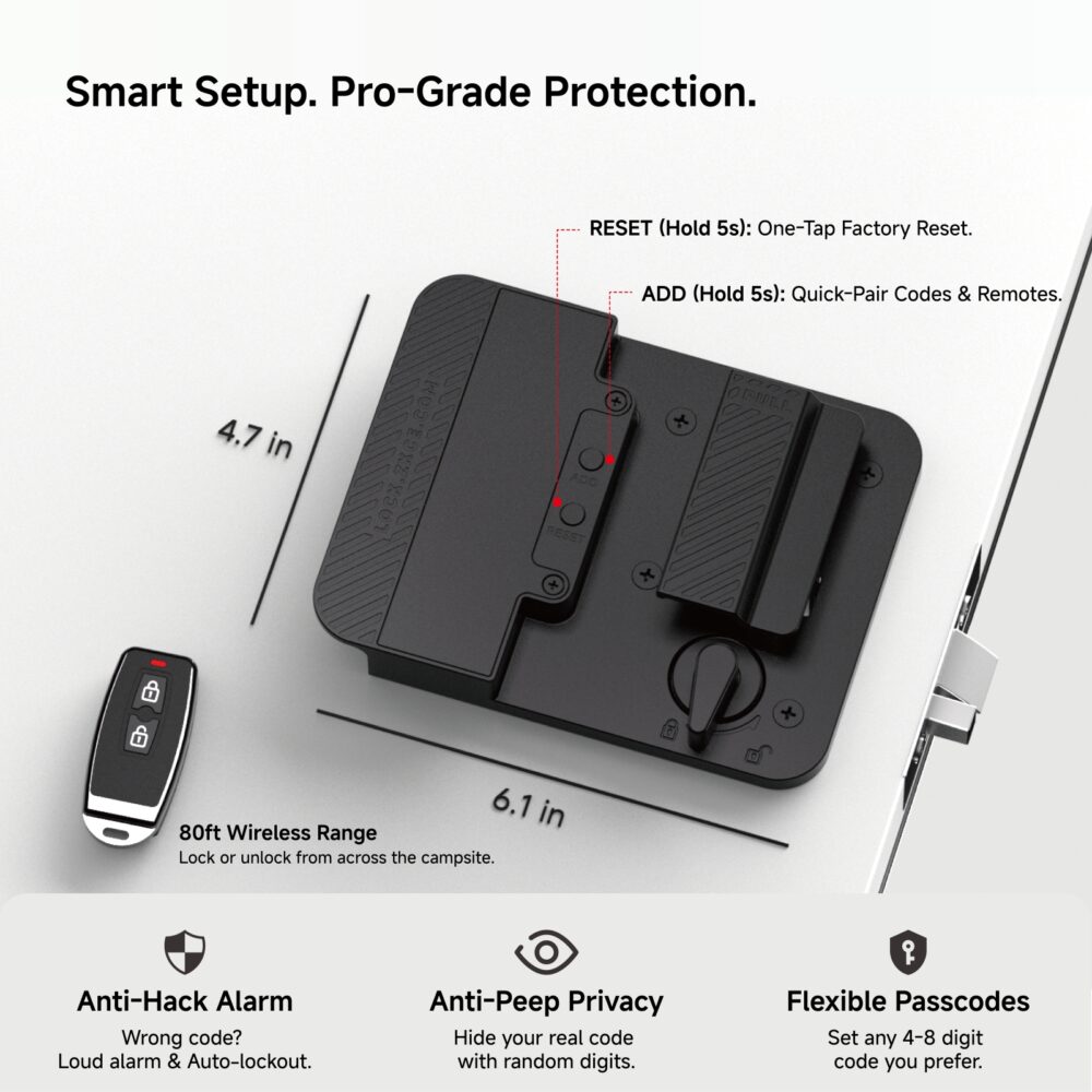 背面 ZK-78 Keyless RV Door Lock — The tough lock that keeps it simple.